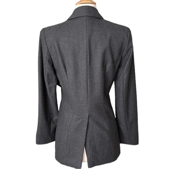 BANANA REPUBLIC Italian Wool Cashmere Double Breasted Coat Gray Lightweight 2 - Picture 2 of 15